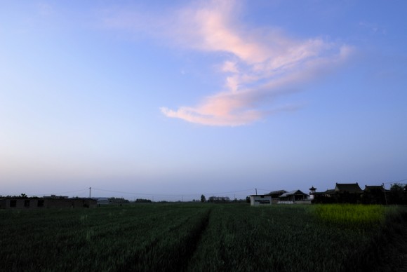 长安麦田落日