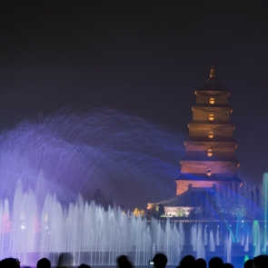 试拍大雁塔喷泉