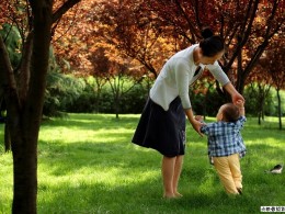 点映像夕阳下的母子