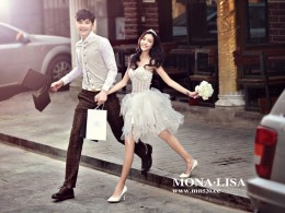 时尚个性街拍婚纱照之亲密爱人