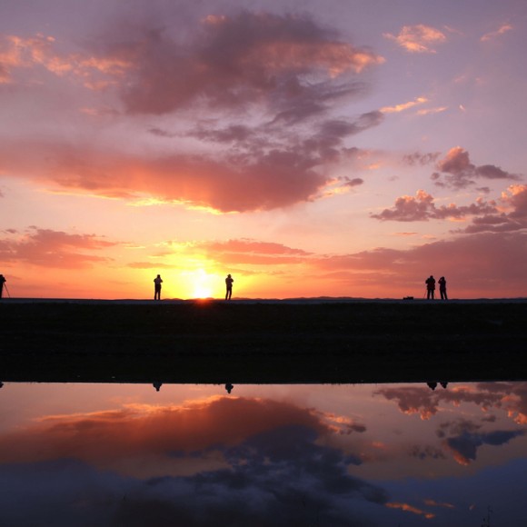 可什可腾草原的晚霞