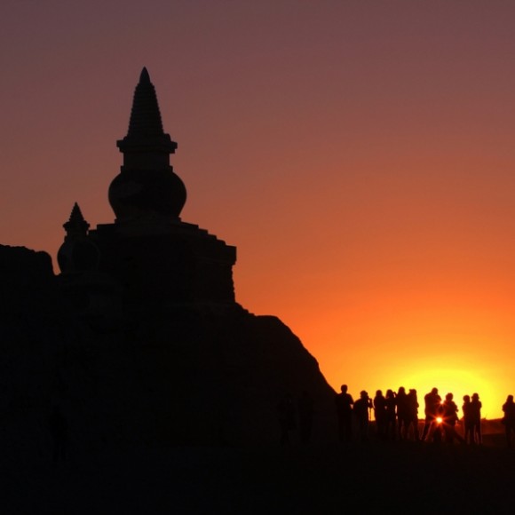 额济纳黑城落日