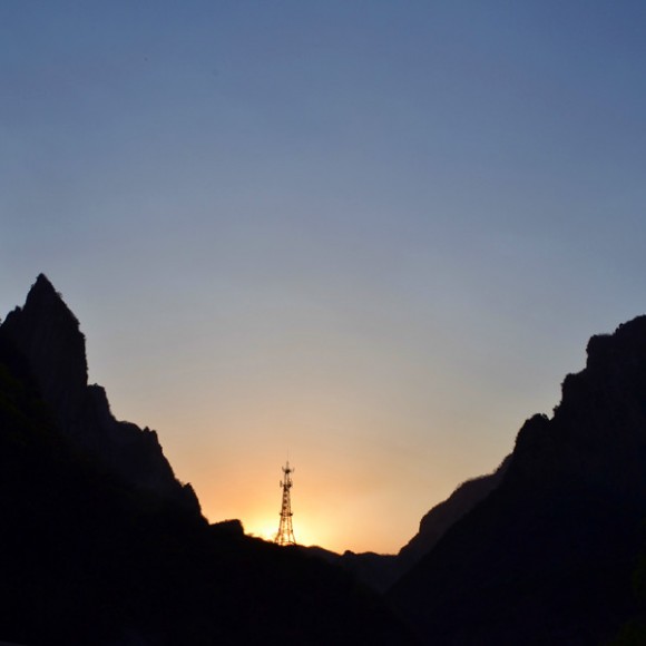 夕阳下的云台山