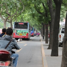 绿色环保：窄窄的非机动车道