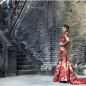 小雁塔拍古装美女