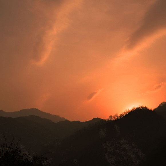 冬日 黄昏 秦岭