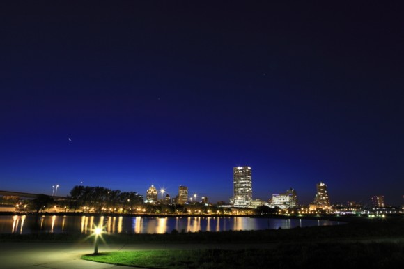 夕阳夜景------密歇根湖畔