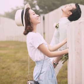 首尔春天自然清新婚纱照