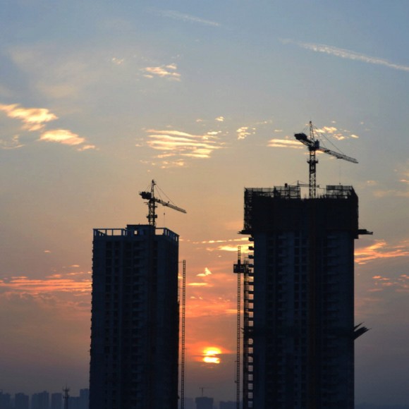 阳台上的风景（日落）