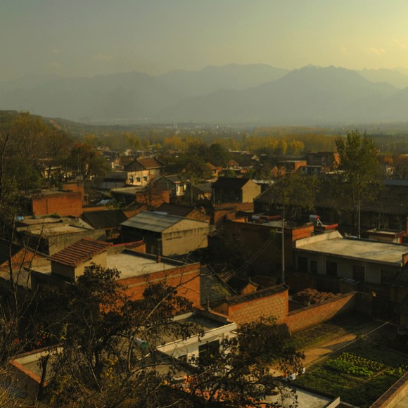 落日下的镐河秋色