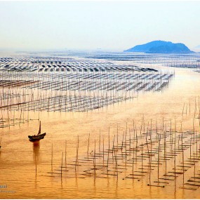 霞浦滩涂和畲族村落风光
