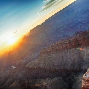 美国科罗拉多大峡谷的落日星光