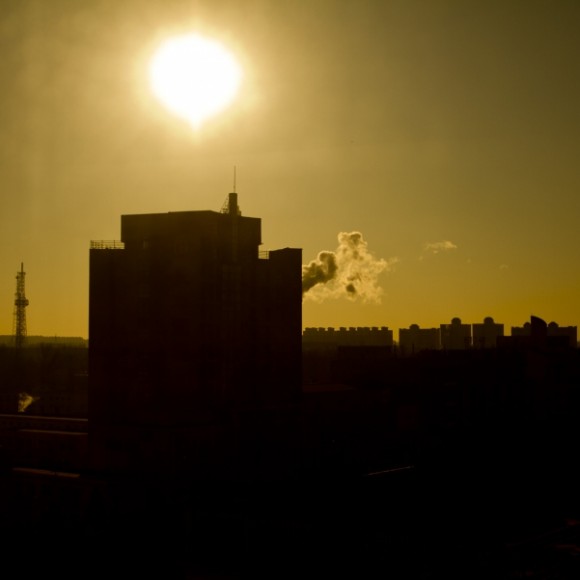 城市，楼道，剪影
