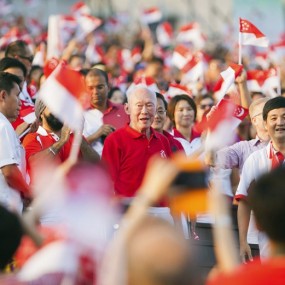 李光耀出席新加坡独立肆拾柒周年庆典