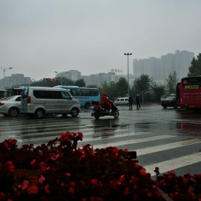 【实拍】雨中看见自行车运动员的风采