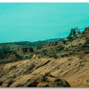 陕北靖边波浪谷丹霞地貌