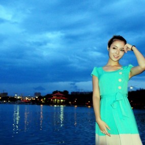 南湖夜景人像作业