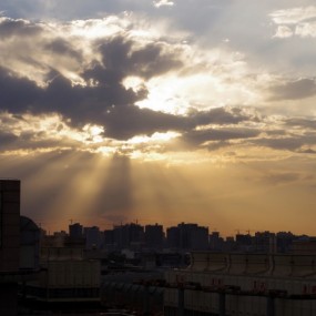 我家楼顶的晚霞