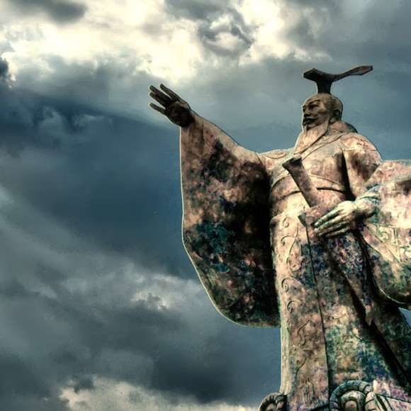 《汉武雄风》西安汉城湖公园汉武帝铜像