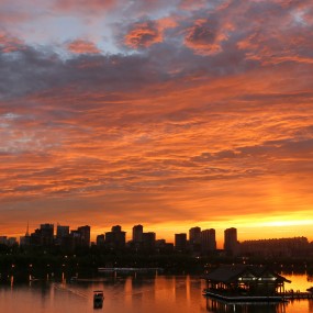 晚霞——西安南湖