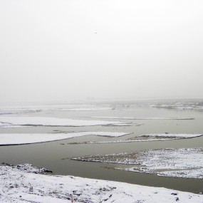 渭河雪景