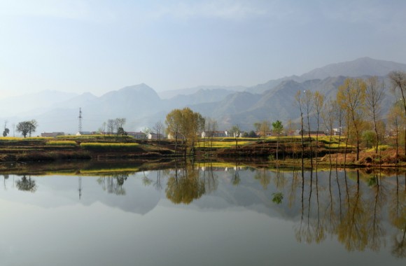 老袁习作；‘汉阴小黑沟水库’