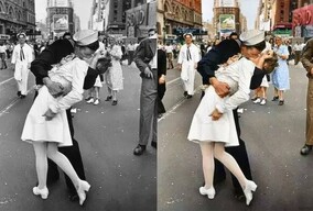 当经典黑白照片变成彩色……