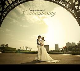 婚纱摄影作品欣赏之世界之窗白纱篇