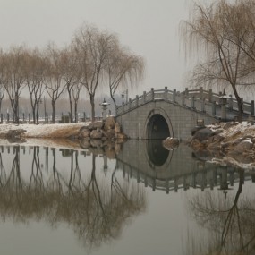 3013新年雪后南湖小拱桥