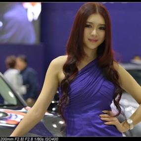 国庆车展9—蓝衣倩影